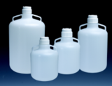 细口大瓶（带手柄），低密度聚乙烯；白色聚丙烯螺旋盖，15L容量